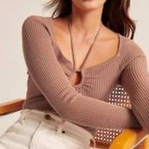Abercrombie Strappy Cinched Front Sweater Bodysuit